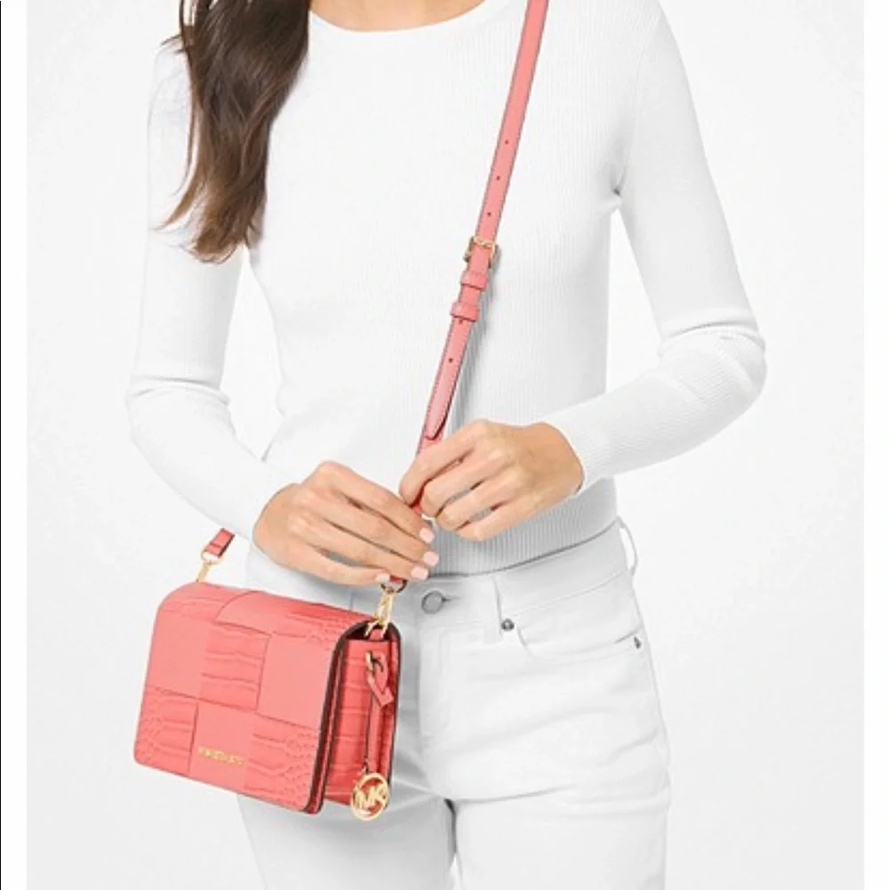 MICHAEL KORS MERCER SMALL CLUTCH XBODY GRAPEFRUIT
